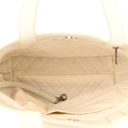 Chanel Goatskin Perforated Large CC Tote White 5 of 16