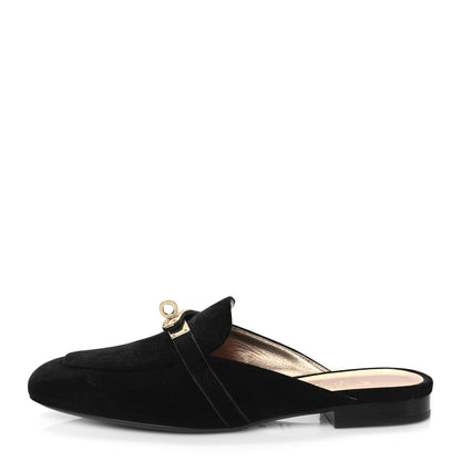 Hermes Velvet Goatskin Oz Mules 37 Black 1 of 9
