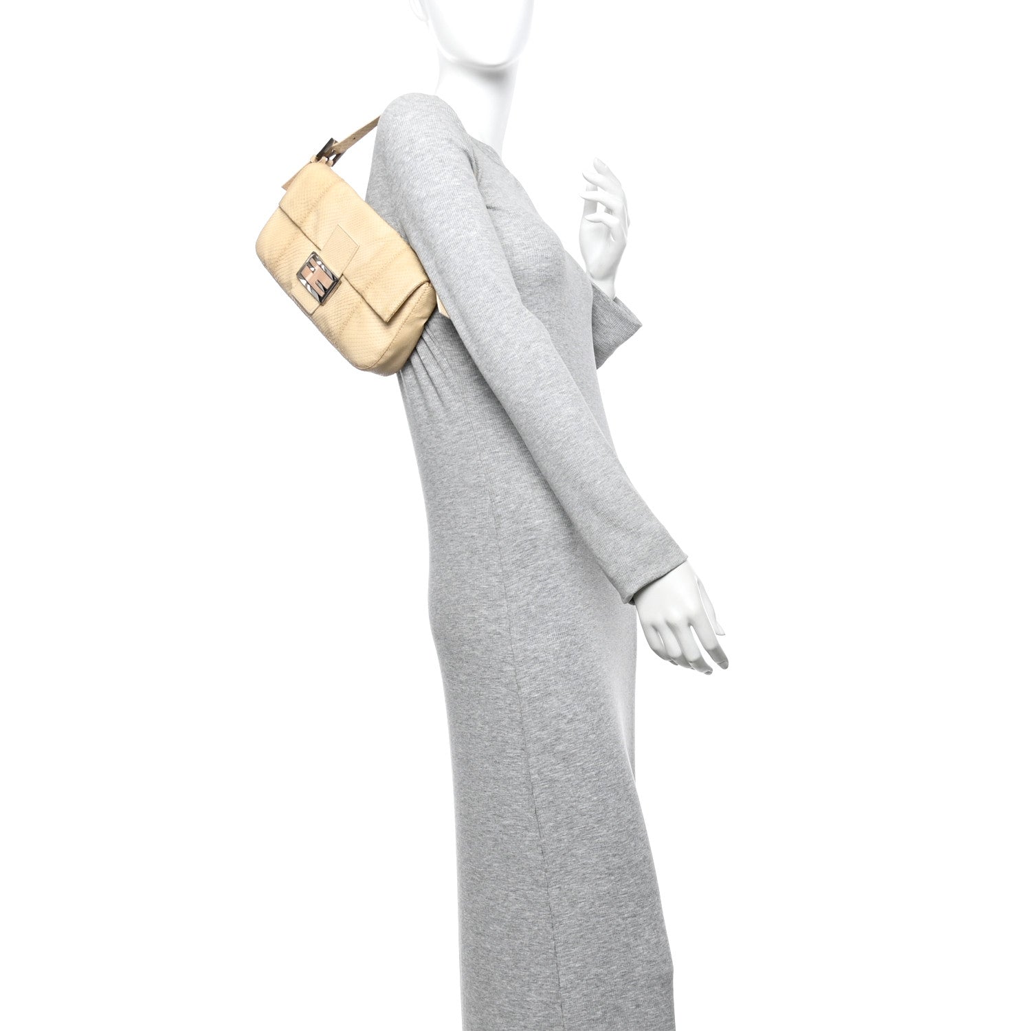 Fendi Snakeskin Baguette Light Beige 2 of 16