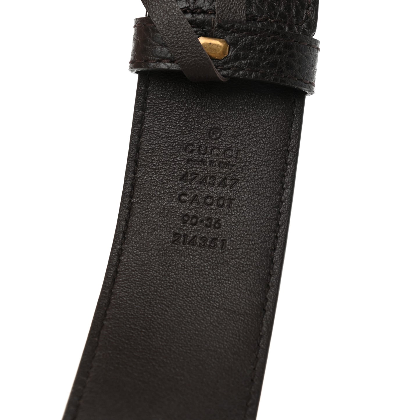 Dollar Calfskin Interlocking G Belt 90 36 Dark Brown