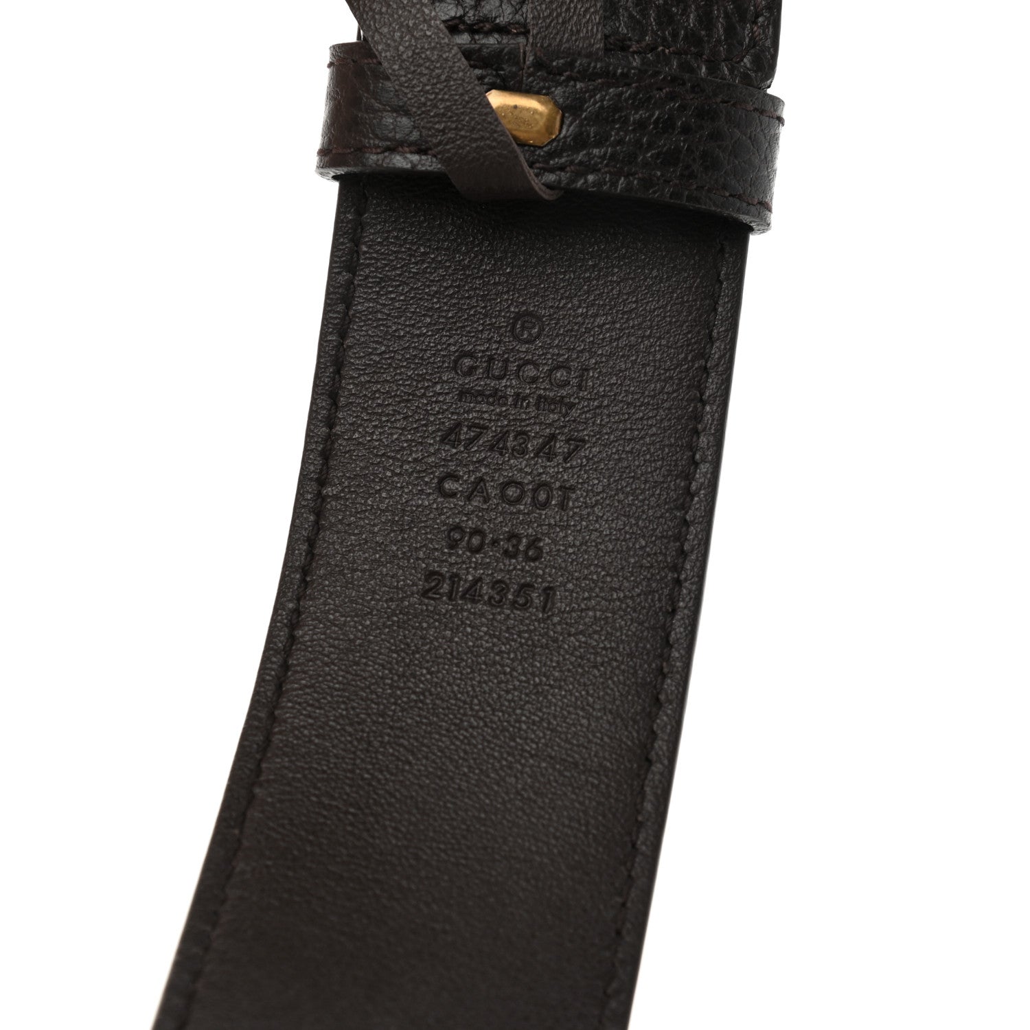 Gucci Dollar Calfskin Interlocking G Belt 90 36 Dark Brown 3 of 5