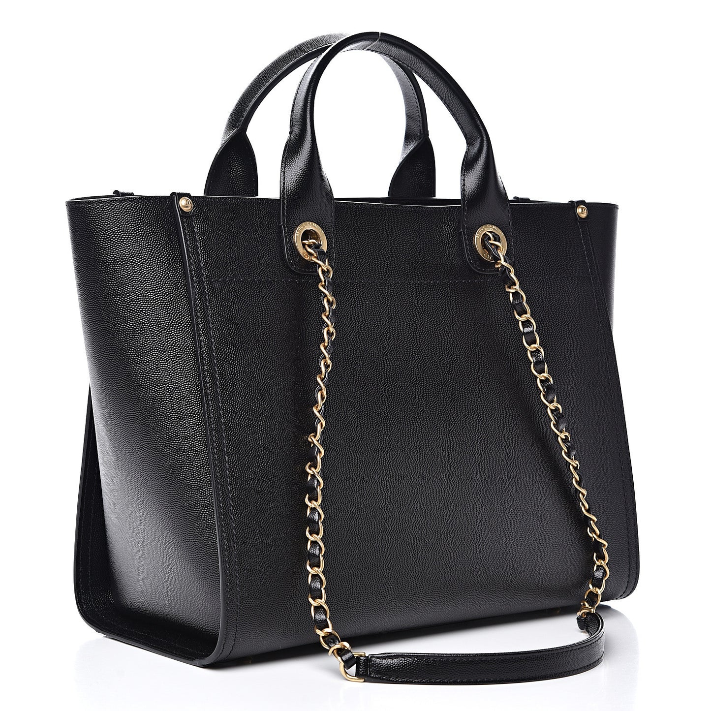 Caviar Small Studded Deauville Tote Black