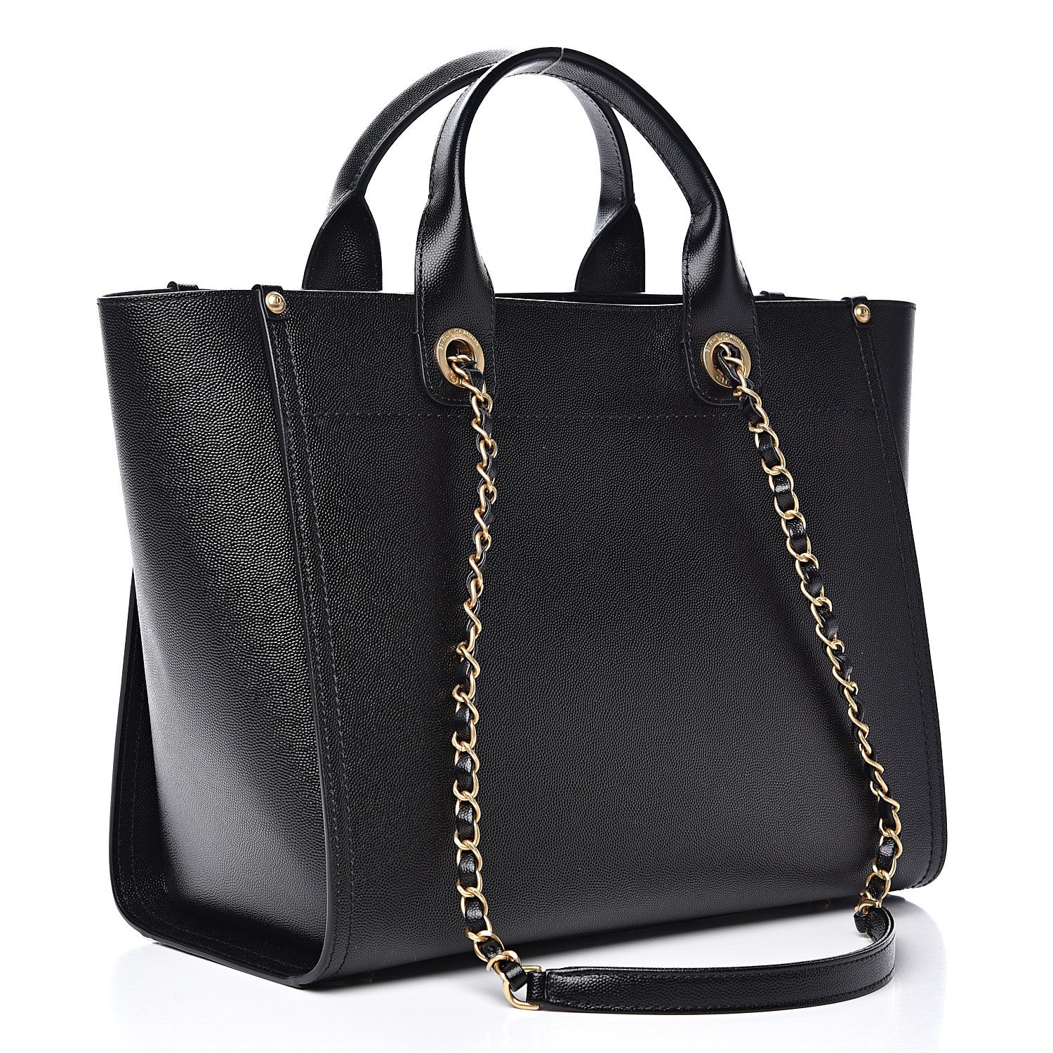 Chanel Caviar Small Studded Deauville Tote Black 2 of 8