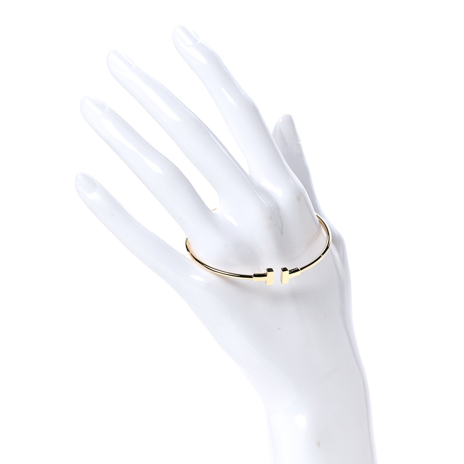 Tiffany 18K Yellow Gold Narrow T Wire Bracelet 2 of 5