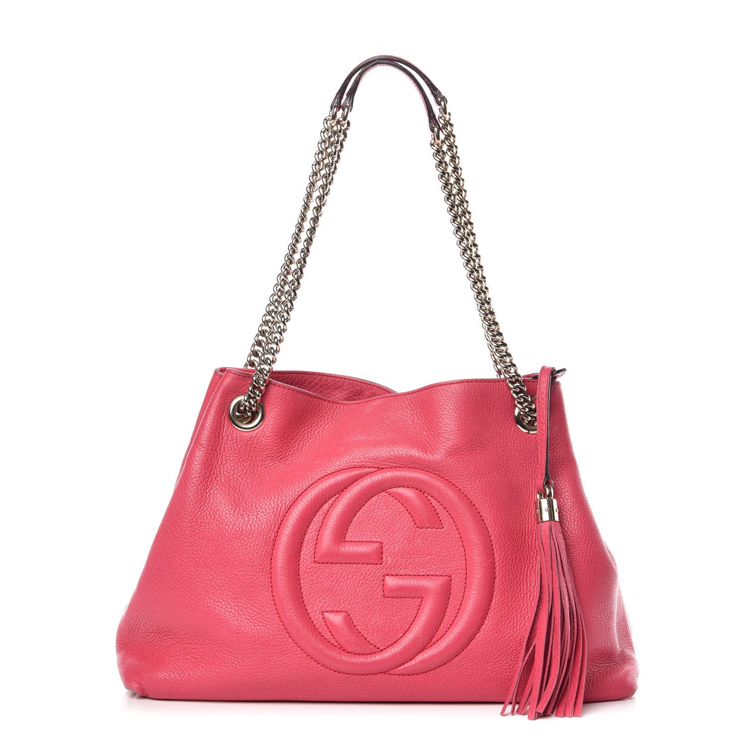 Gucci Pebbled Calfskin Medium Soho Chain Shoulder Bag Pink 1 of 23