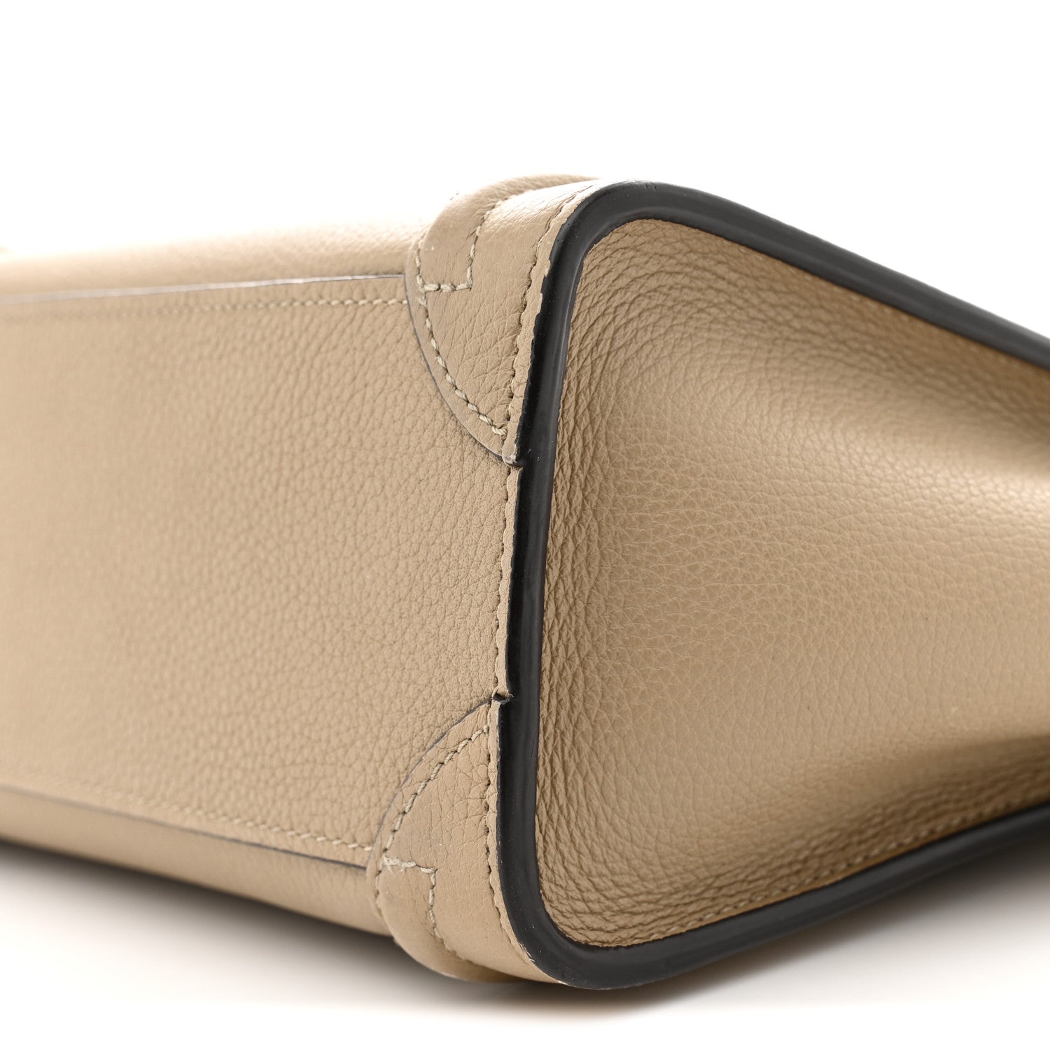 Celine Drummed Calfskin Nano Luggage Dune 10 of 11