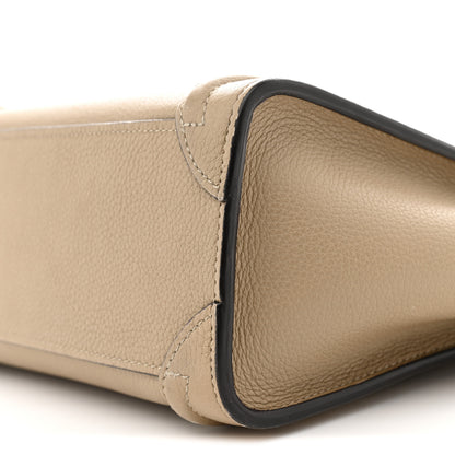 Celine Drummed Calfskin Nano Luggage Dune 10 of 11
