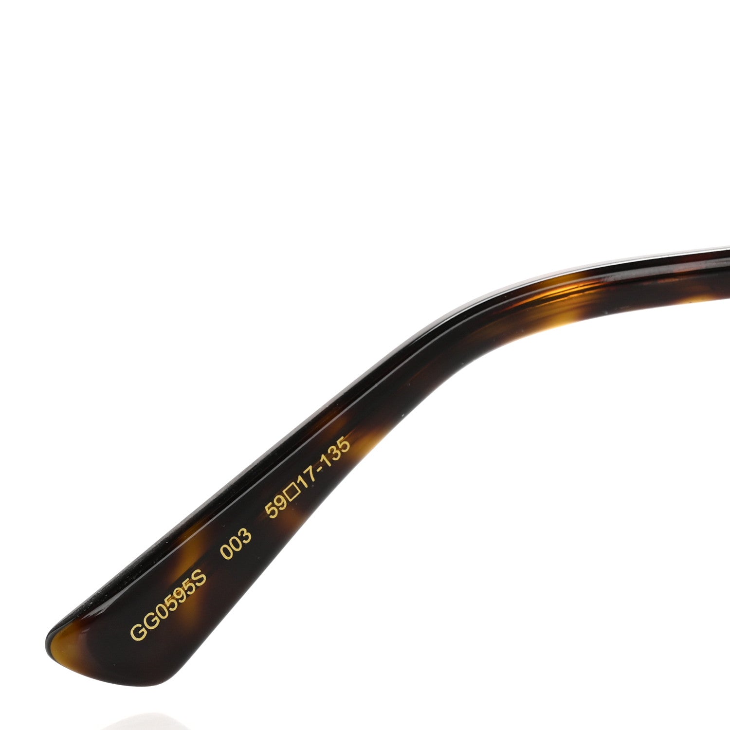 Gucci Metal Round Frame GG0595S Sunglasses Gold Black 6 of 7