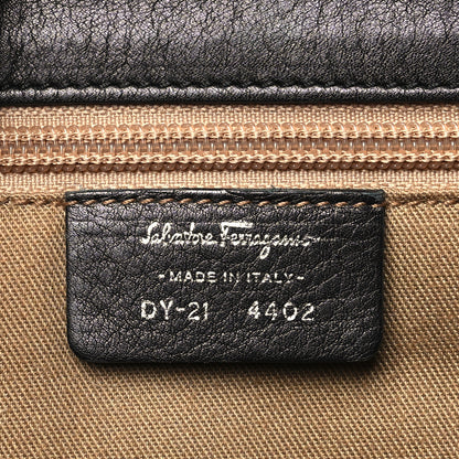 Salvatore Ferragamo Calfskin Gancini Top Handle Satchel Black 6 of 11