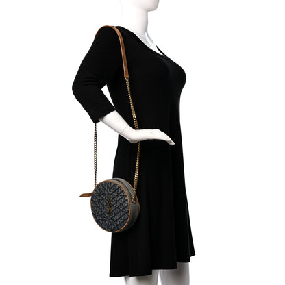 Saint Laurent Denim Quilted Monogram Round Crossbody Bag Rodeo Blue 2 of 8