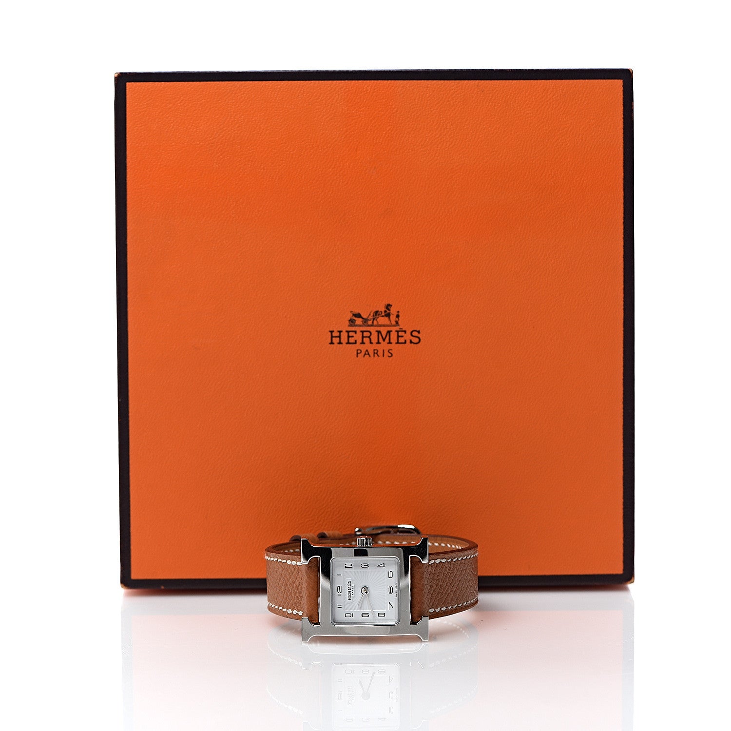 Hermes Stainless Steel Epsom 21mm Heure H Hour Quartz Watch Gold 7 of 7