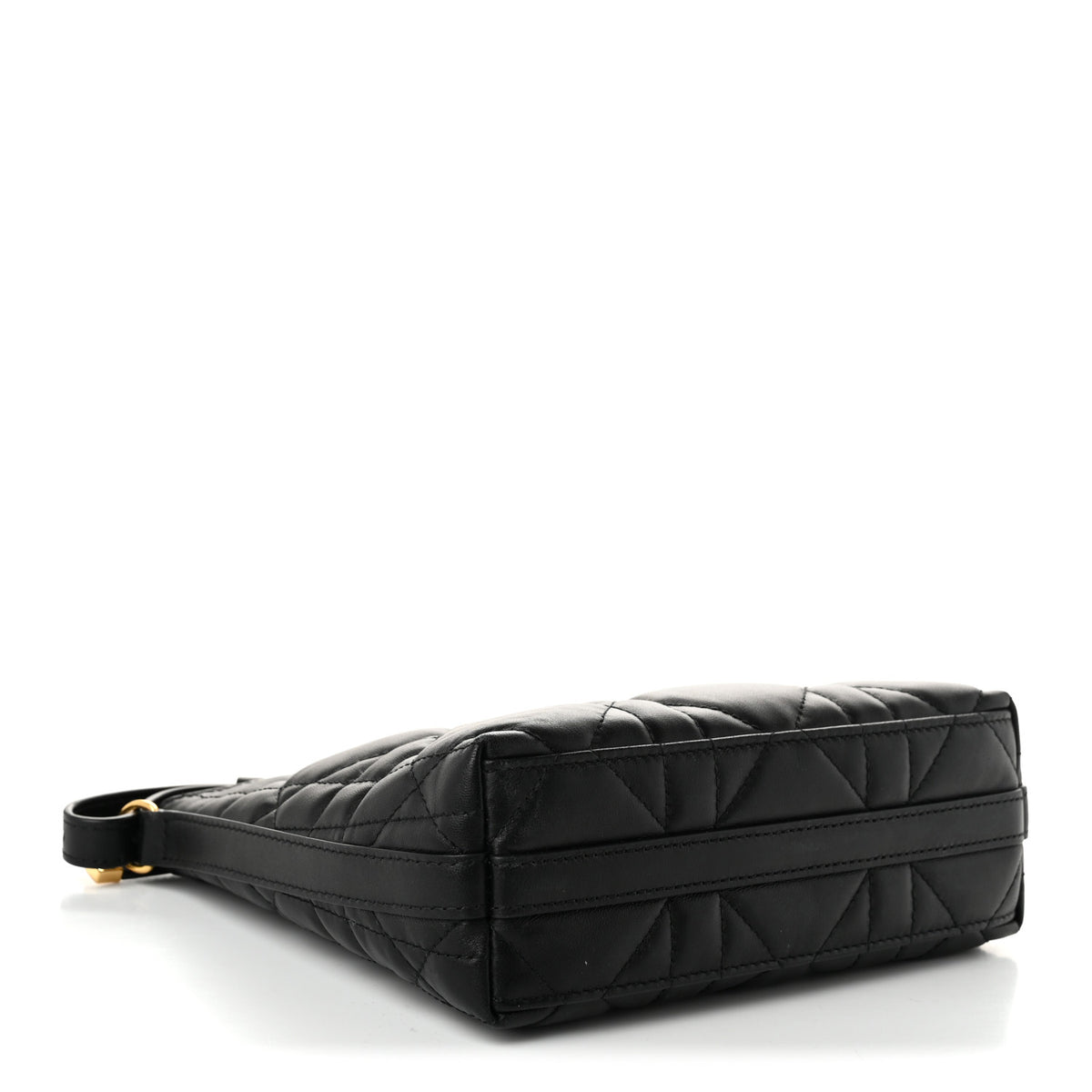Christian Dior Calfskin Macrocannage Miss Caro Diorling Mini Bag with Chain Black 5 of 12