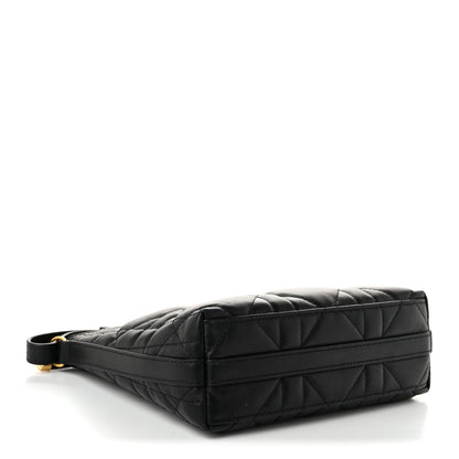 Christian Dior Calfskin Macrocannage Miss Caro Diorling Mini Bag with Chain Black 5 of 12