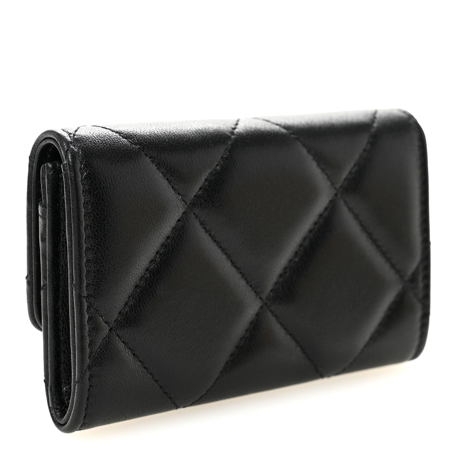Chanel Lambskin Quilted Chanel 19 Flap Card Holder Black 3 of 8