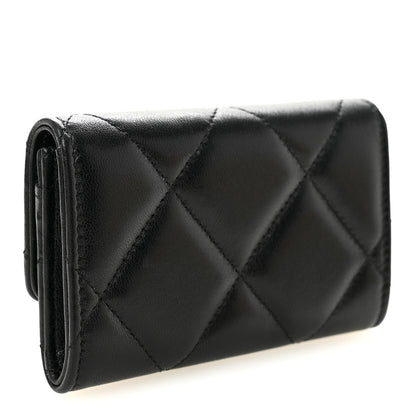 Chanel Lambskin Quilted Chanel 19 Flap Card Holder Black 3 of 8