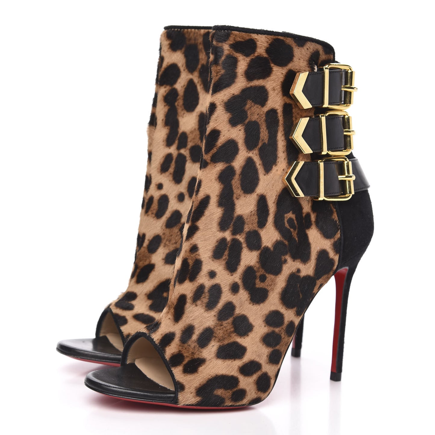 Pony Hair Leopard Veau Velours Triboclou 100 Ankle Boots 35.5 Black