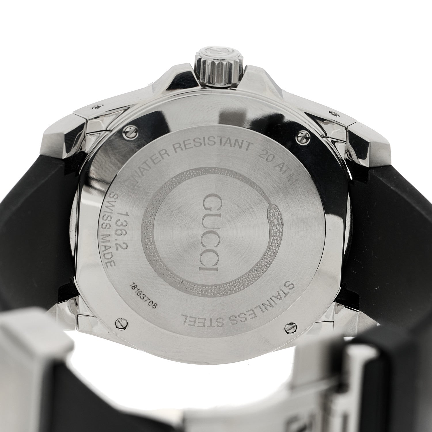 Gucci Stainless Steel Rubber 45mm Dive Quartz Watch Black 4 of 5