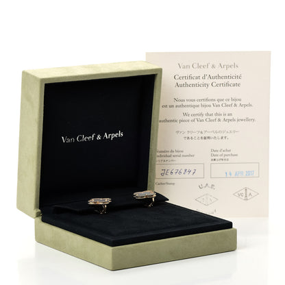 Van Cleef & Arpels 18K Yellow Gold Mother of Pearl Vintage Alhambra Earrings 5 of 5
