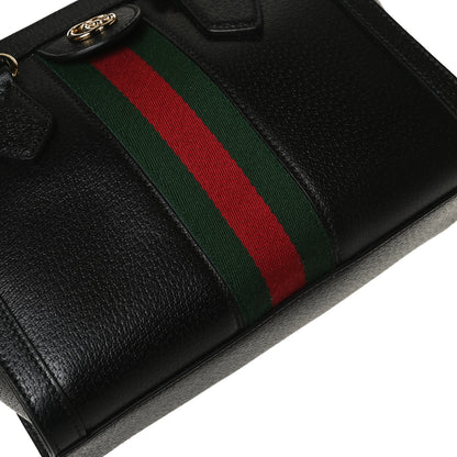 Gucci Textured Calfskin Web Small Ophidia Tote Bag Black 12 of 14