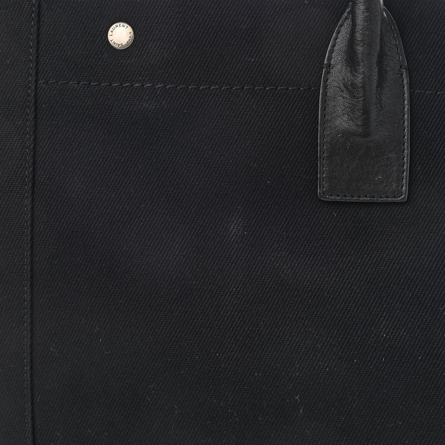 Linen Calfskin Rive Gauche Tote Black