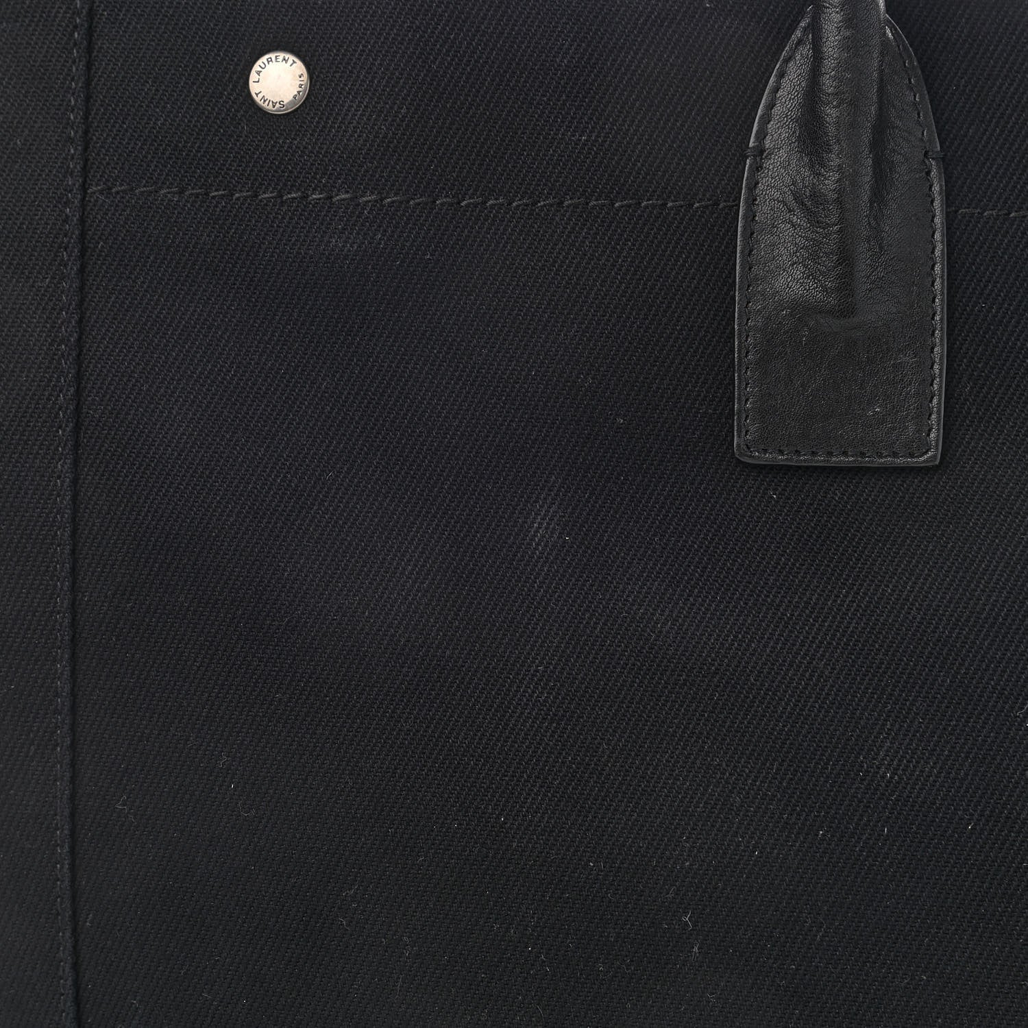 Saint Laurent Linen Calfskin Rive Gauche Tote Black 15 of 17