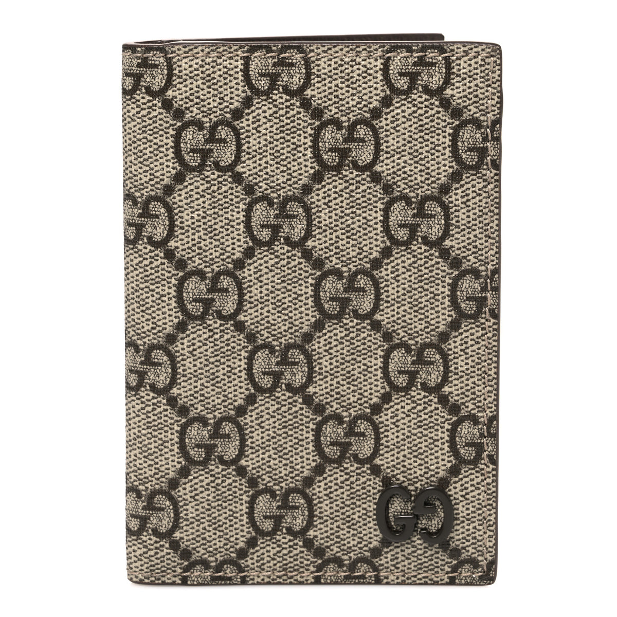 GG Supreme Monogram Bi-Color Long Card Case Beige Dark Brown