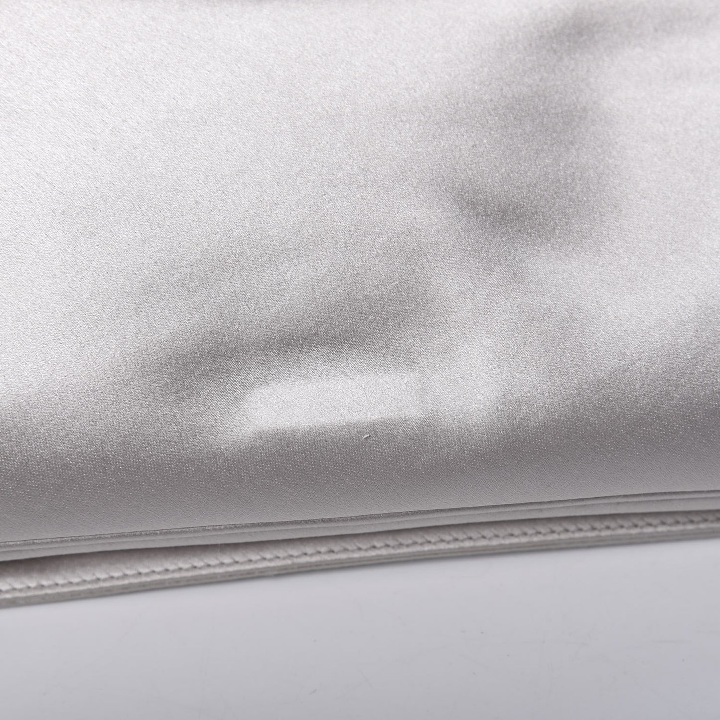 Swarovski Crystal Satin Minaudiere Clutch Silver