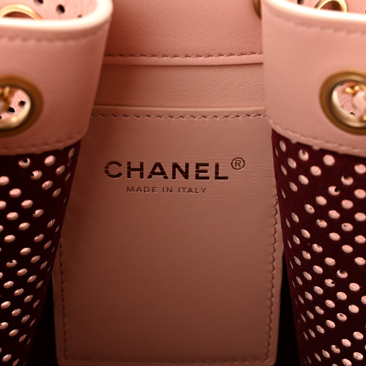 Perforated Calfskin Small Chanel 25 Handbag Light Pink