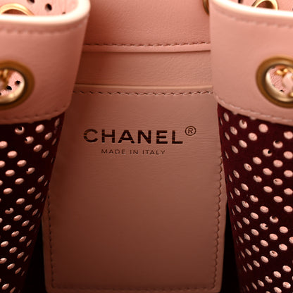 Chanel Perforated Calfskin Small Chanel 25 Handbag Light Pink 6 of 11