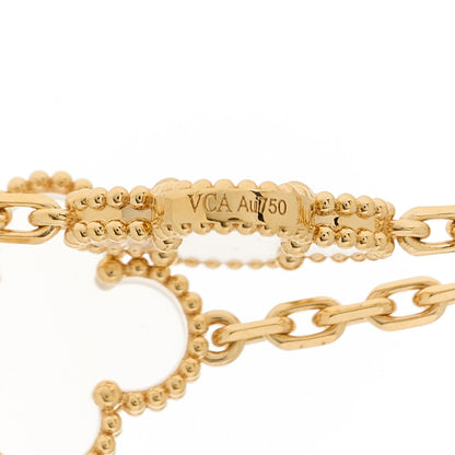 Van Cleef & Arpels 18K Yellow Gold Rock Crystal 20 Motifs Vintage Alhambra Necklace 5 of 6