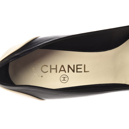 Chanel Lambskin CC Pumps 39 Black Ivory 8 of 9