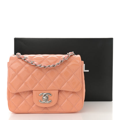 Chanel Patent Quilted Mini Square Flap Pink 11 of 11