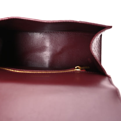 Balenciaga Shiny Calfskin Crocodile Embossed Small Hourglass Top Handle Bag Dark Red 5 of 11