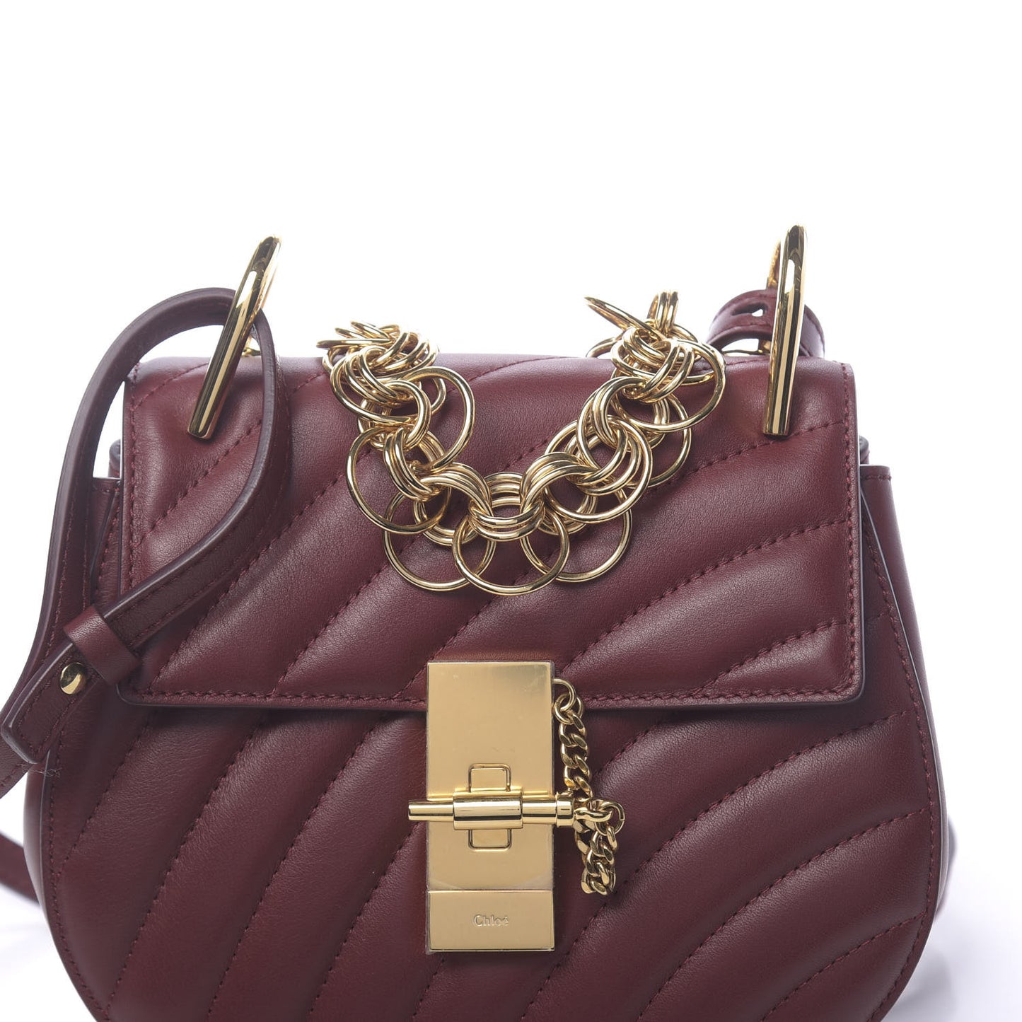 Calfskin Quilted Mini Drew Bijou Shoulder Bag Plum Purple