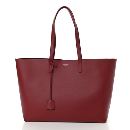 Saint Laurent Calfskin Large Shopping Tote Opyum Red 3 of 10
