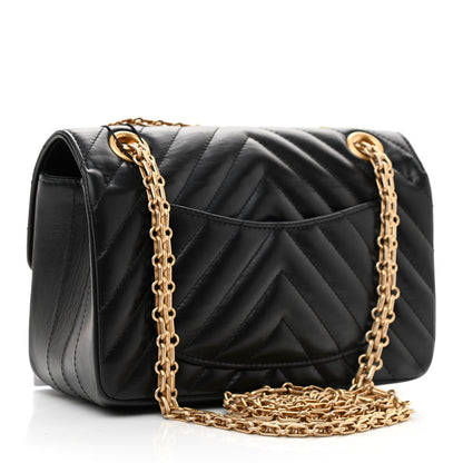 Chanel Aged Calfskin Chevron Quilted 2.55 Reissue Mini Flap Black 3 of 11