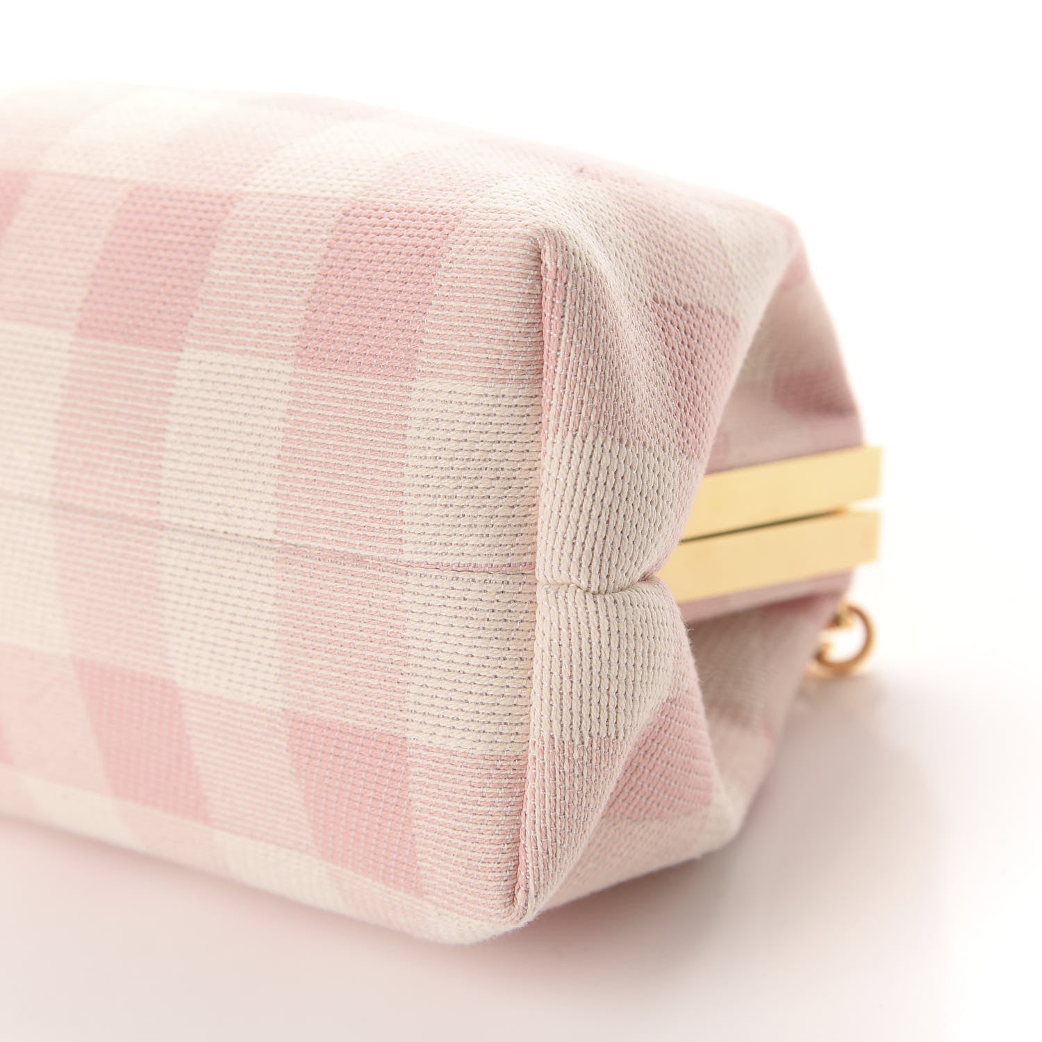 Mansur Gavriel Checker Canvas Mini Volume Chain Clutch Pink 7 of 11