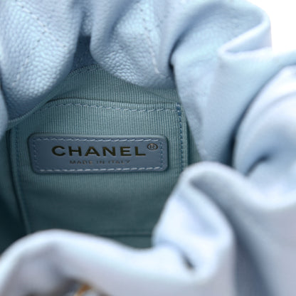 Chanel Iridescent Caviar Quilted My Perfect CC Bucket Drawstring Bag Light Blue 6 of 11
