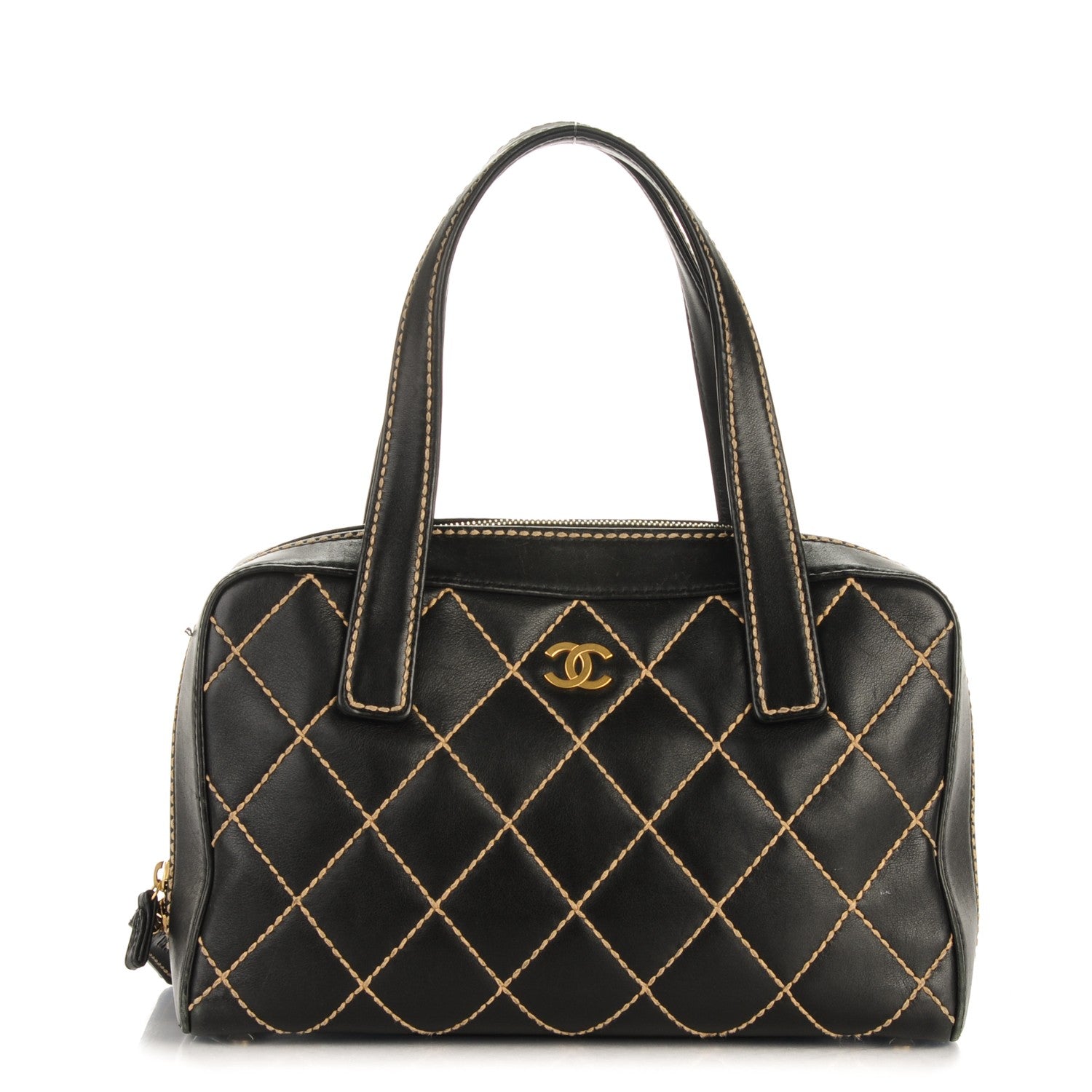Chanel Calfskin Contrast Stitch Surpique Bowler Black 1 of 8