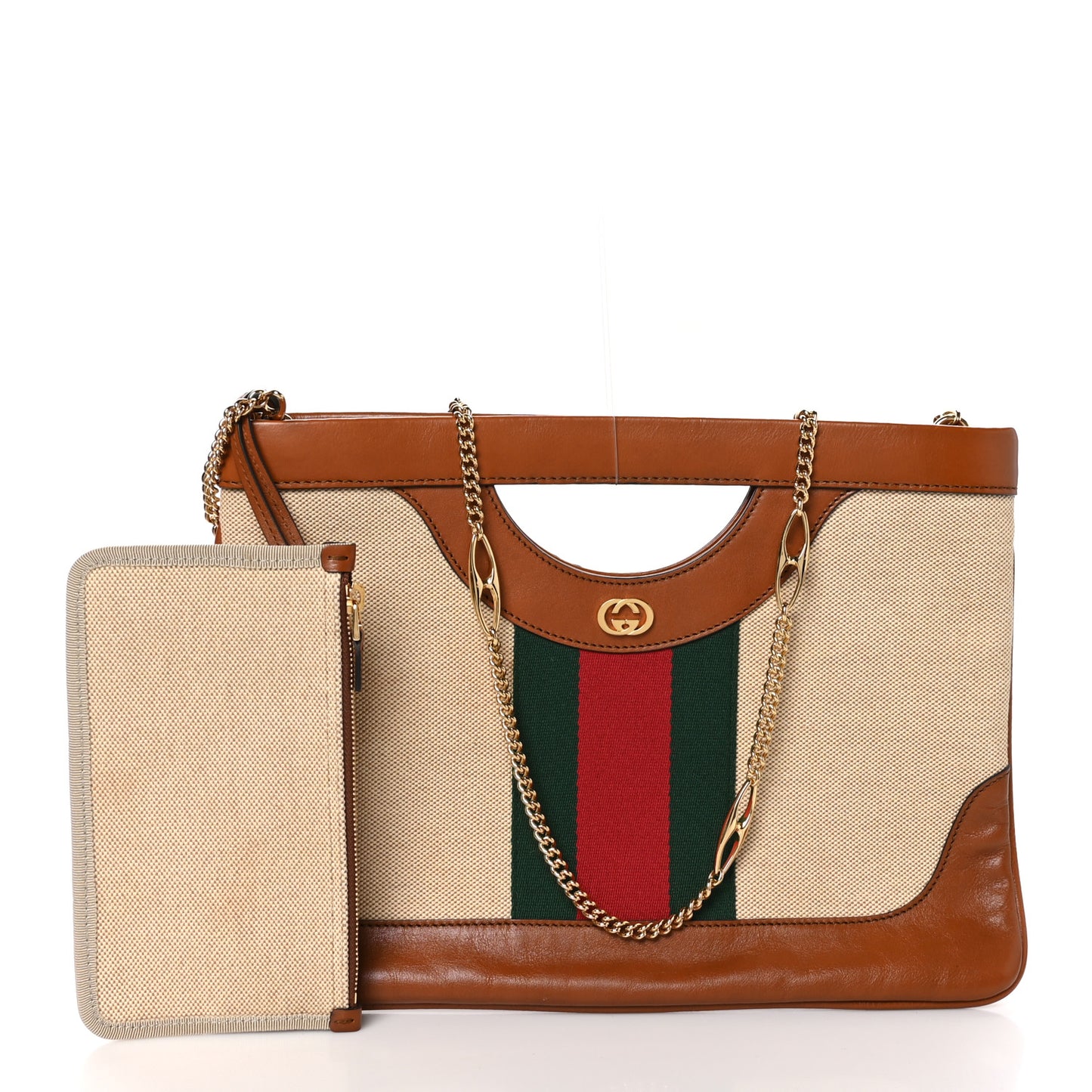 Canvas Large Vintage Shoulder Bag Brown