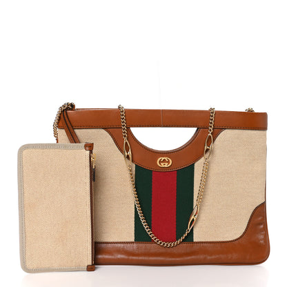 Gucci Canvas Large Vintage Shoulder Bag Brown 3 of 12