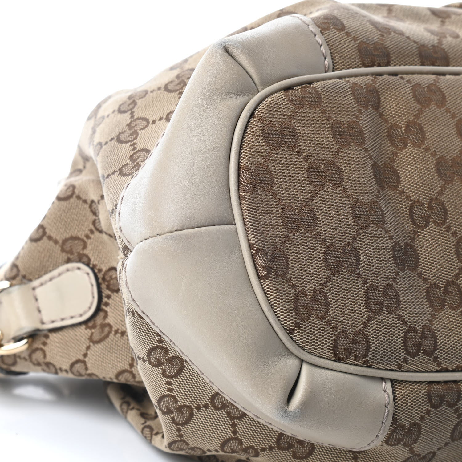 Gucci Monogram Margaux Calfskin Medium Sukey Top Handle Bag Beige Ebony Mystic White 10 of 14