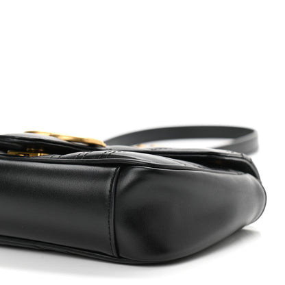 Gucci Calfskin Matelasse Mini GG Marmont Shoulder Bag Black 9 of 9