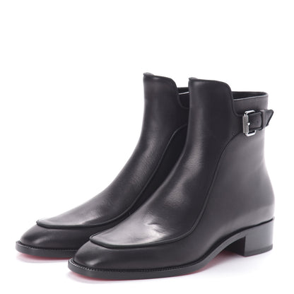 Christian Louboutin Calfskin Ecritoir Flat Ankle Boots 36.5 Black 3 of 7
