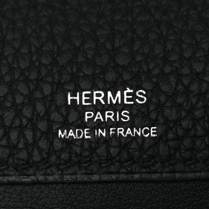 Hermes Togo Laque Sac A Depeches 21 Messenger Bag Black Bleu France 6 of 13