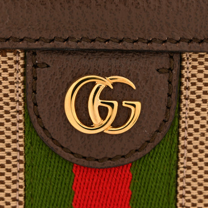 Gucci Monogram Jumbo GG Textured Dollar Calfskin Web Small Ophidia Slip Handle Tote Beige Ebony New Acero 11 of 11