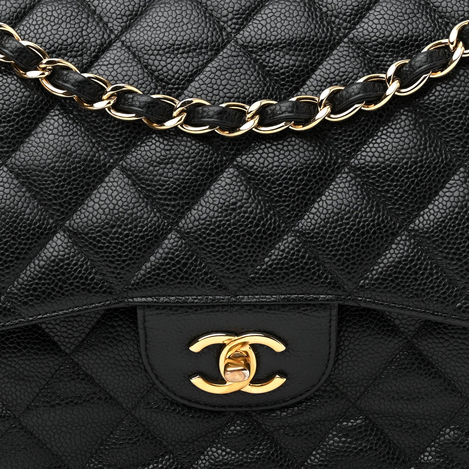 Chanel Caviar Quilted Jumbo Double Flap Black 7 of 12