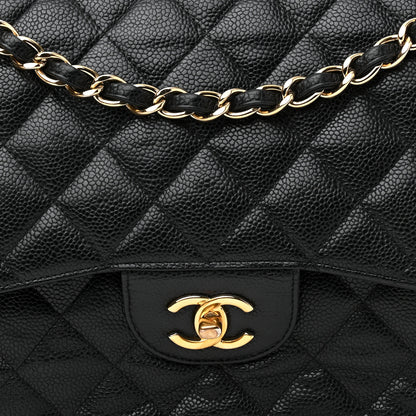 Chanel Caviar Quilted Jumbo Double Flap Black 7 of 12