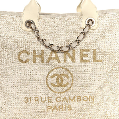 Chanel Lurex Boucle Medium Deauville Tote White 8 of 12