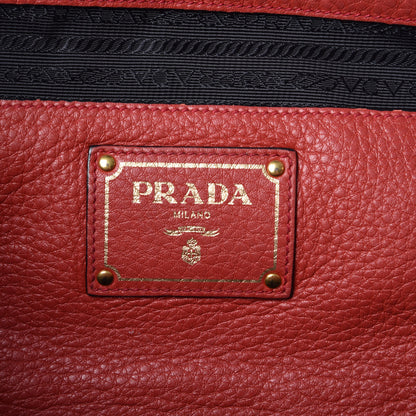Prada Vitello Daino Shopping Tote Rosso 6 of 12